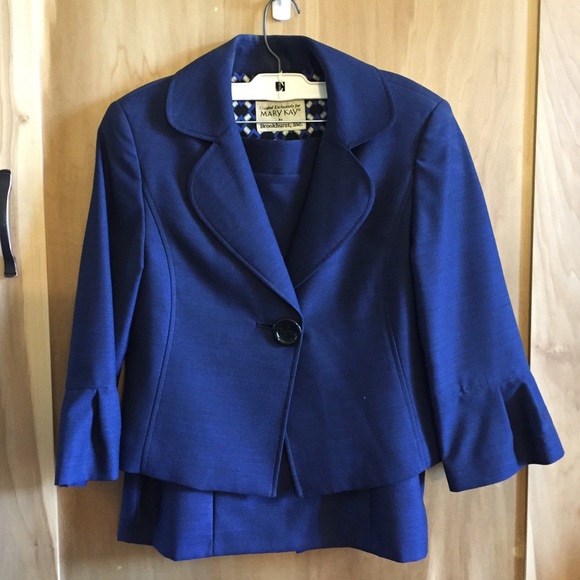 Vintage Jackets & Blazers - Rich Blue Vintage Mary Kay Skirt Suit